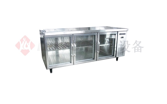 火头军商用厨具公司——双玻璃门直冷冷藏工作台